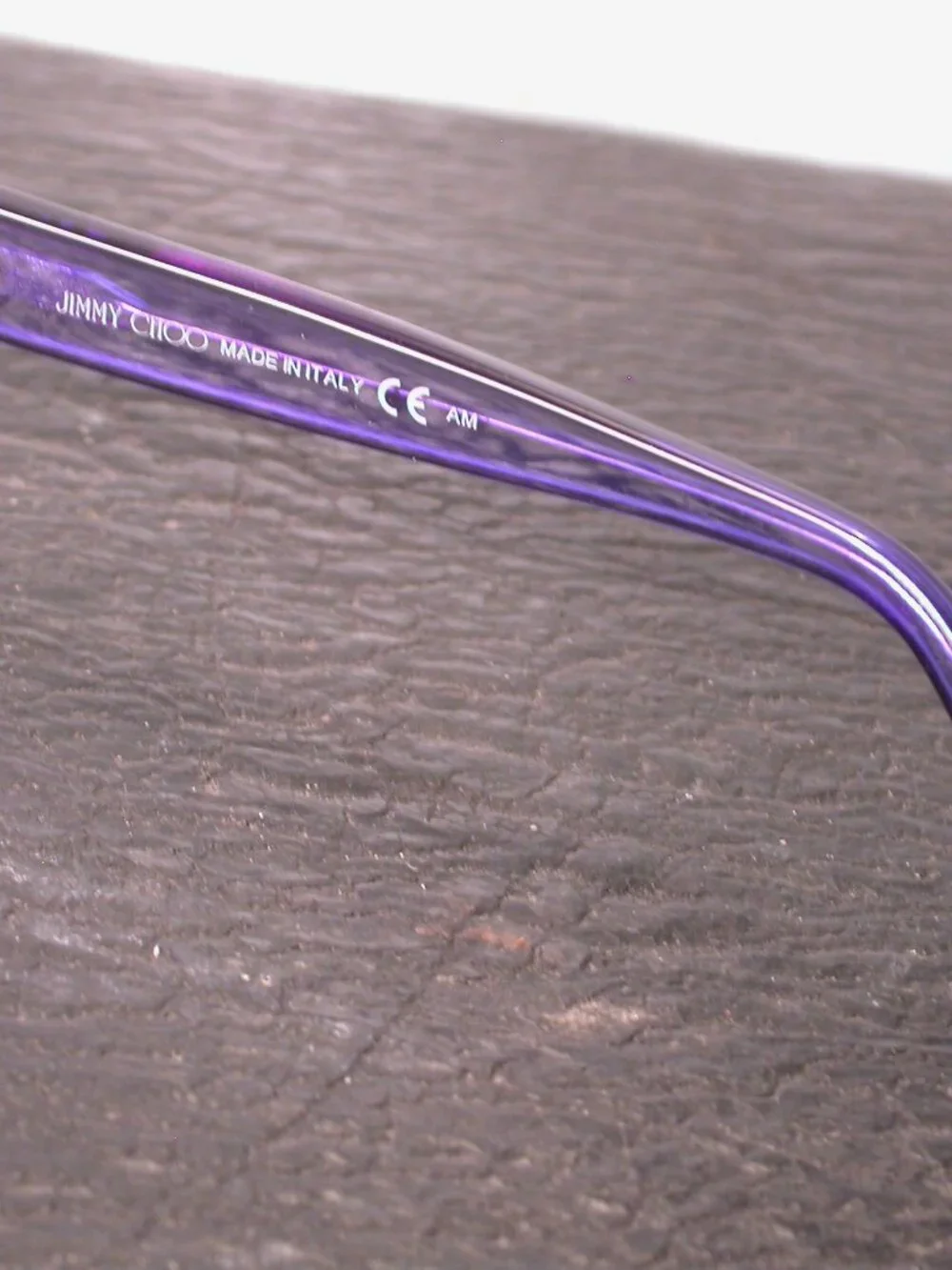 Authentic Jimmy Choo Purple clear Diamonds Eyeglasses Frames Made in Italy